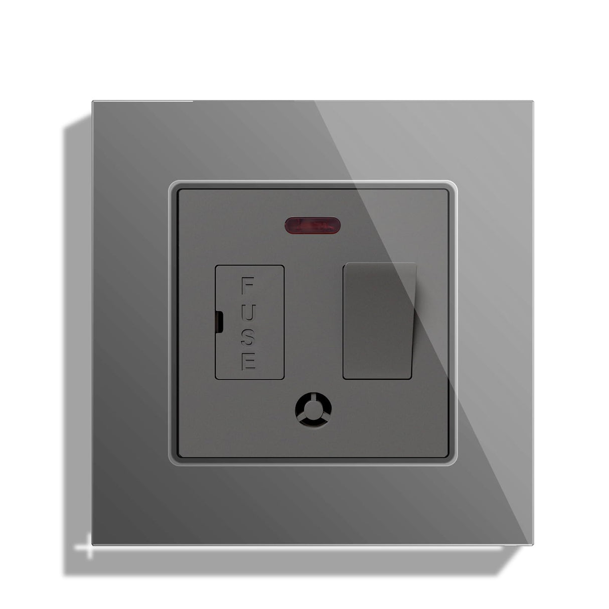 BSEED Double Switched Wall Socket 2 Gang Black with USB C & USB A Charging Ports, 13A Wall Electric Power Socket with Glass Panel