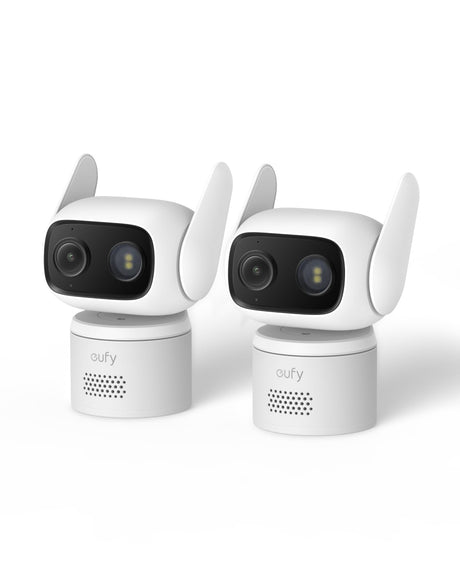 eufy Wired Cam C31,360° Pan/Tilt,Outdoor Camera,Indoor Cameras House Security,Dual Antenna,Colour Night Vision,Subscription-Free On-Device Storage,AI People/Vehicle/Pet/Crying Detection,24/7 Recording