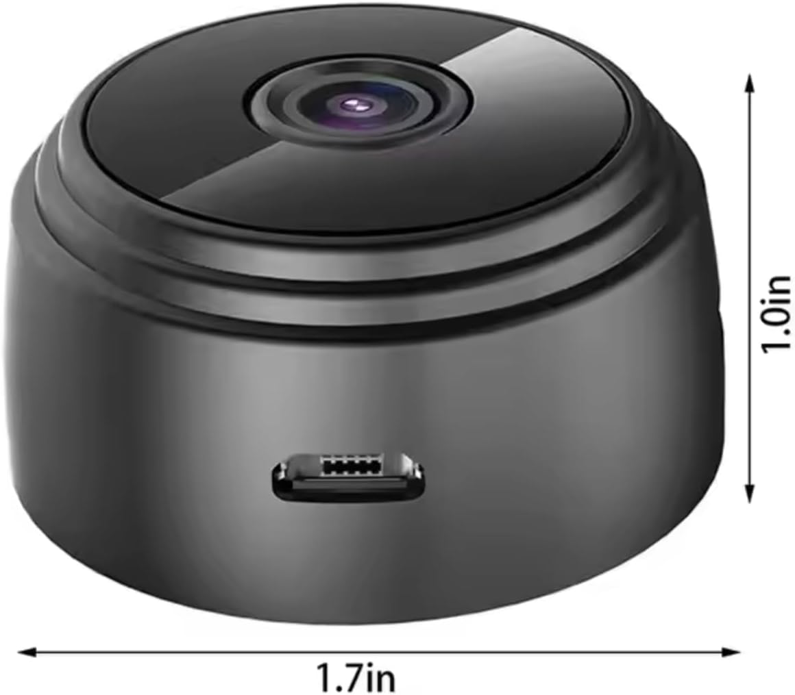 Mini WiFi Camera, 1080P HD | كاميرا واي فاي صغيرة | Night Vision, Motion Detection, Remote View, Indoor/Outdoor Security