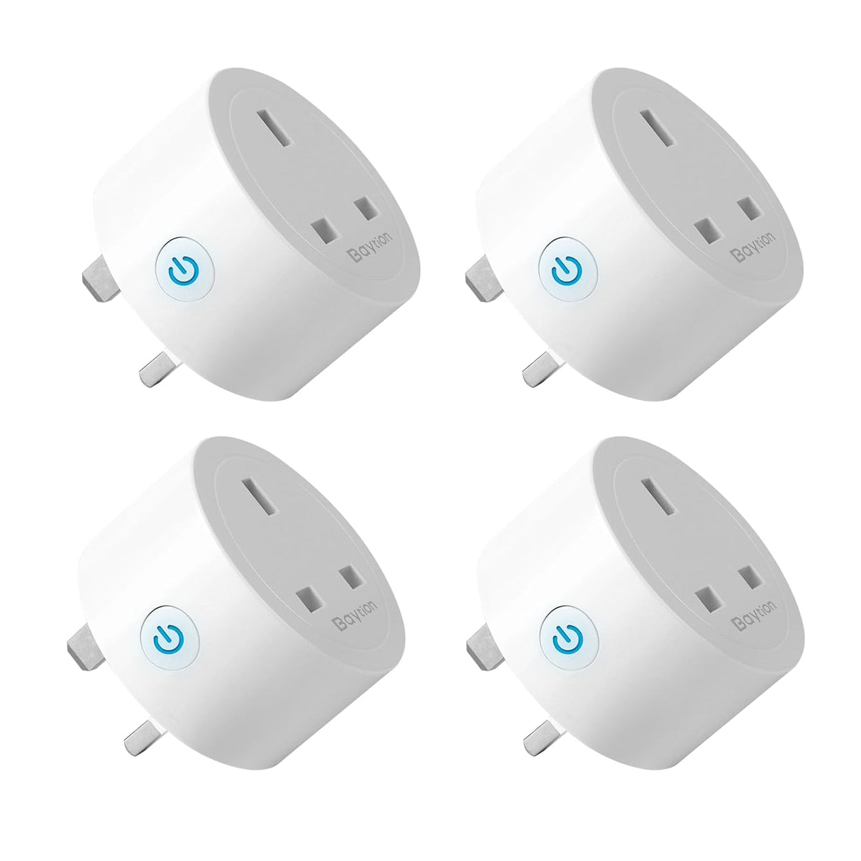 Baytion WiFi Smart Plug, 16A WLAN Smart Socket with Energy Monitoring,4 Pack 2.4GHz WiFi Outlet with Smart Life APP Wireless Remote Control,Works with Alexa and GL Home (No Hub Required)(4 Pack)