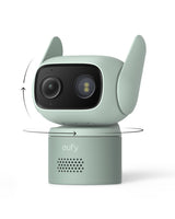 eufy Wired Cam C31,360° Coverage with Pan and Tilt,Indoor and Outdoor,Dual Antenna,Colour Night Vision,Subscription-Free,AI People/Vehicle/Pet/Crying Detection, 24/7 Recording,Black (Black, Solo)