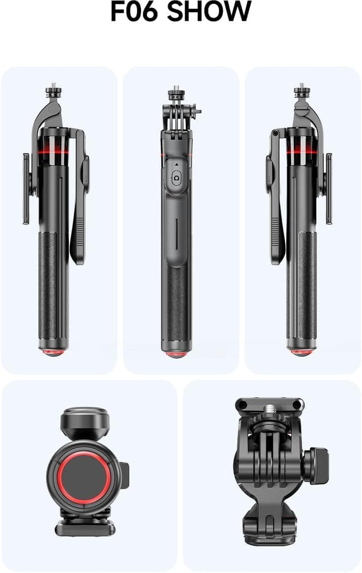 Auto Pop-Up Selfie Stick Tripod with Bluetooth Remote, 360° Rotatable Phone Holder, Extendable Foldable Stand for iPhone & Android Perfect for Travel, Vlogging & Live Streaming