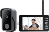 Wireless Video Doorbell,4.3-inch IPS 1080P Monitor Screen Door Bell Camera with Bidirectional Wake-up, Two-Way Intercom,Night Version,120° Angle for Home,Villa,Apartment,Easy Installation,No WIFI