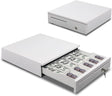 Cash Register Drawer 5 Grids, Cash POS Drawer with Micro Switch Auto Open Secure Money Cash Stand Removable 5 Bill 5 Coin Tray RJ11 Printer 3 Key-Locks for Business Shop Market 40x42x10cm
