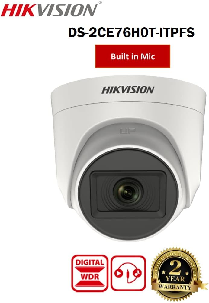 HIKVISION 5MP Indoor Dome CCTV Camera with Audio Mic (DS-2CE76H0T)