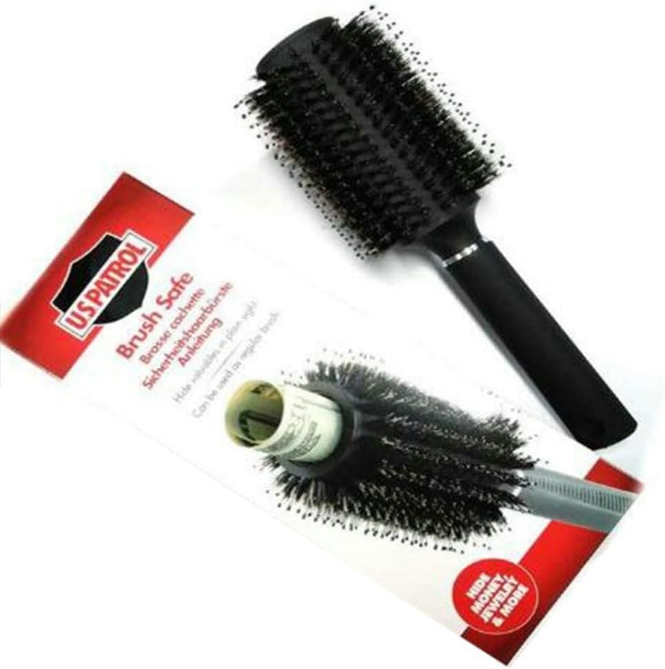 Diversion Safe Hair Brush with Secret Stash Compartment Hide Cash, Keys, Small Jewelry Home Outdoor Travel Mini Safe
