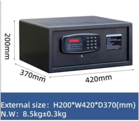 Safe Box for Home hotel, all steel password anti-theft，Electronic Money Box with Digital Keypad and Keys, Small Safe for Protect Money Laptop Jewelry A4 Documents, 42 X 37 X 20 cm（black）