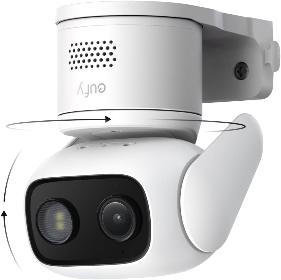 eufy Wired Cam C31,360° Pan/Tilt,Outdoor Camera,Indoor Cameras House Security,Dual Antenna,Colour Night Vision,Subscription-Free On-Device Storage,AI People/Vehicle/Pet/Crying Detection,24/7 Recording