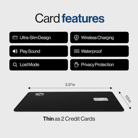 SPOTMINDERS Apple MFi Certified Credit Card Wallet Tracker PRO (iOS Only) Works with Apple Find My Tracking Card for Wallet Rechargeable Tag IP68 0.07in Slim iPhone Item Finder for Luggage Tags Purse