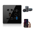Universal Smart Wall Outlet, WiFi Smart Touch Wall Socket,Wall Outlet with USB+TypC Interface,Tuya APP Remote Control,Compatible Alexa and Google Home,No Hub Required,2.4G WiFi,13A (Black)