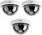 Rubik 3pc Dummy CCTV Dome Camera with Red LED Light, Fake Surveillance Simulation Camera Security Indoor Dome Camera with LED Light (White)