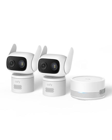 eufy Wired Cam C31,360° Coverage with Pan and Tilt,Indoor and Outdoor,Dual Antenna,Colour Night Vision,Subscription-Free,AI People/Vehicle/Pet/Crying Detection, 24/7 Recording,Black (Black, Solo)