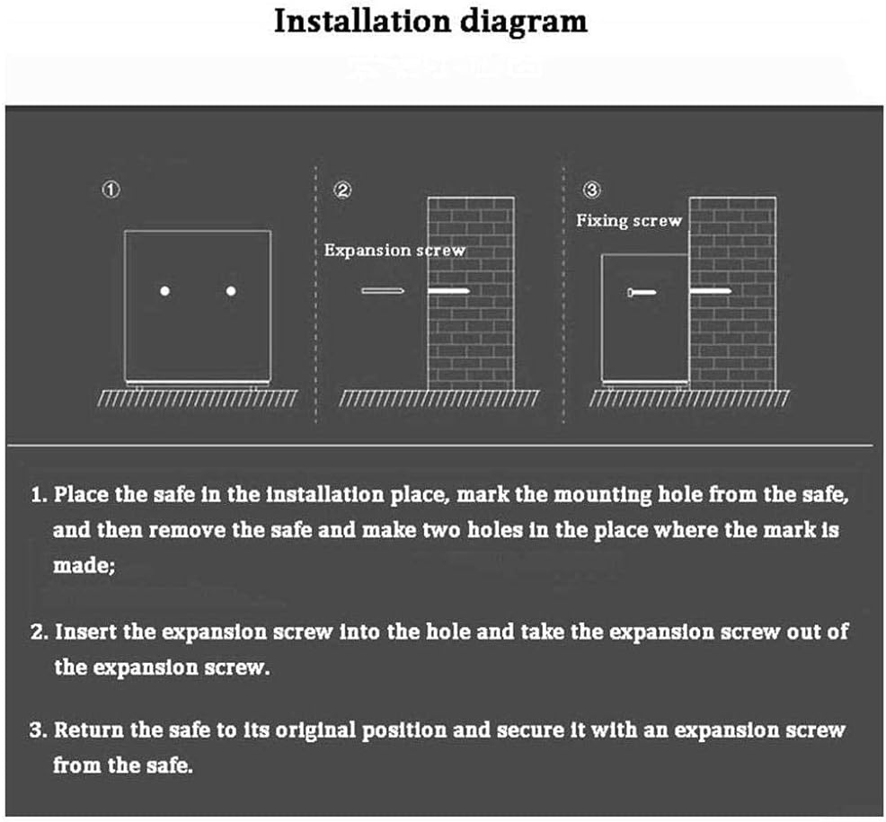 Safe and Durable Fireproof Waterproof Safe Safe Deposit Box Safes For Safe Box Cabinet Safes Keys Box Digital Fingerprint -Anchoring Safe Box For Cabinet Safes For ID Papers A4 Documents Laptop Comput