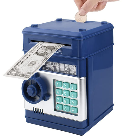 Piggy Bank Electronic Mini ATM for Kids Baby Toy, Safe Coin Banks Money Saving Box Password Code Lock for Children,Boys Girls Best Gift (Rose Gold)