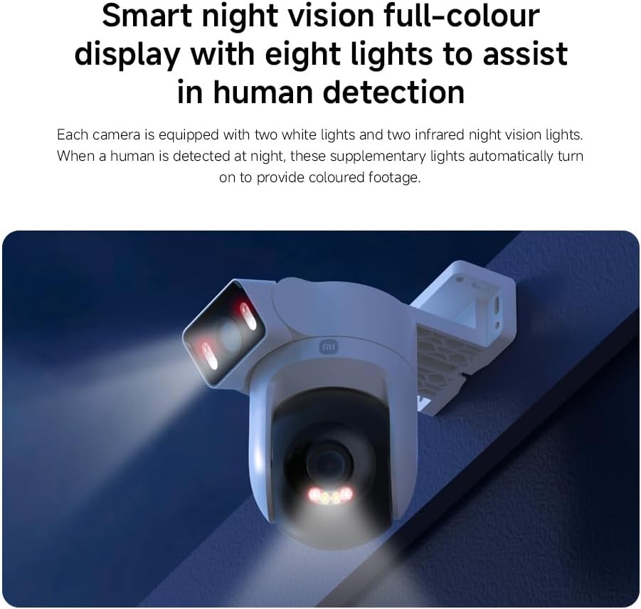Xiaomi Outdoor Camera CW500 Dual, Dual 2.5K ultra-HD picture quality | AI detection, dual-band Wi-Fi 6, security chip