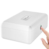 AICase Safe with Biometric Fingerprint Recognition for Travel and Home, Portable Security Box with Fingerprint and Morse Code, Cash Box, Safe Deposit Box, Silver
