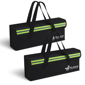 FLASLD Fireproof Document & Money Bags, Large Fireproof & Water Resistant Bag, Fireproof Folder Safe Bag for Cash, Valuables & Passport, with Silicone Coating & Zipper Closure (Storage Bag-24x12x12”)