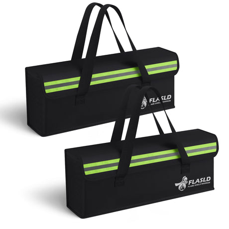 FLASLD Fireproof Document & Money Bags, Large Fireproof & Water Resistant Bag, Fireproof Folder Safe Bag for Cash, Valuables & Passport, with Silicone Coating & Zipper Closure (Storage Bag-24x12x12”)