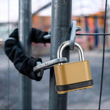 Azonee 4-Digit Combination Padlock, Heavy Duty Outdoor, Brass Finish