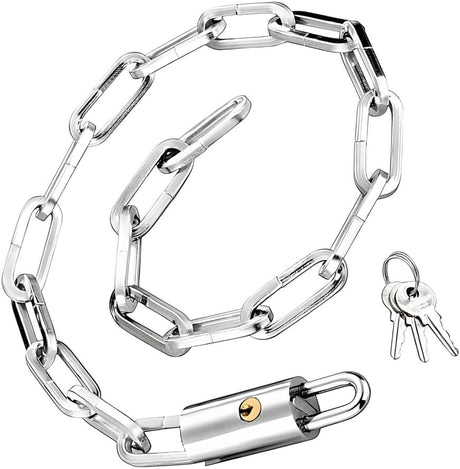 HEXAR Bike Lock Heavy Duty with 3 Keys, Anti-Theft High Security Chain Lock, Weatherproof Bicycle Lock Padlock for Bike Bicycle, Motorcycle, Scooter, Door, Gate, Fence (Without Cover), HX343