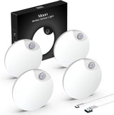 Motion Sensor Night Light, USB Rechargeable Human Body Induction Night Lights Stick-On Closet Light for Wall, Stairs, Hallway, Cabinet (4 Pack, White)