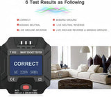 Electric Socket Tester, UK Plug Outlet Smart Socket Tester Digital Display LCD Socket Tester Circuit Polarity Detector Wall Plug Breaker Finder Leakage Test