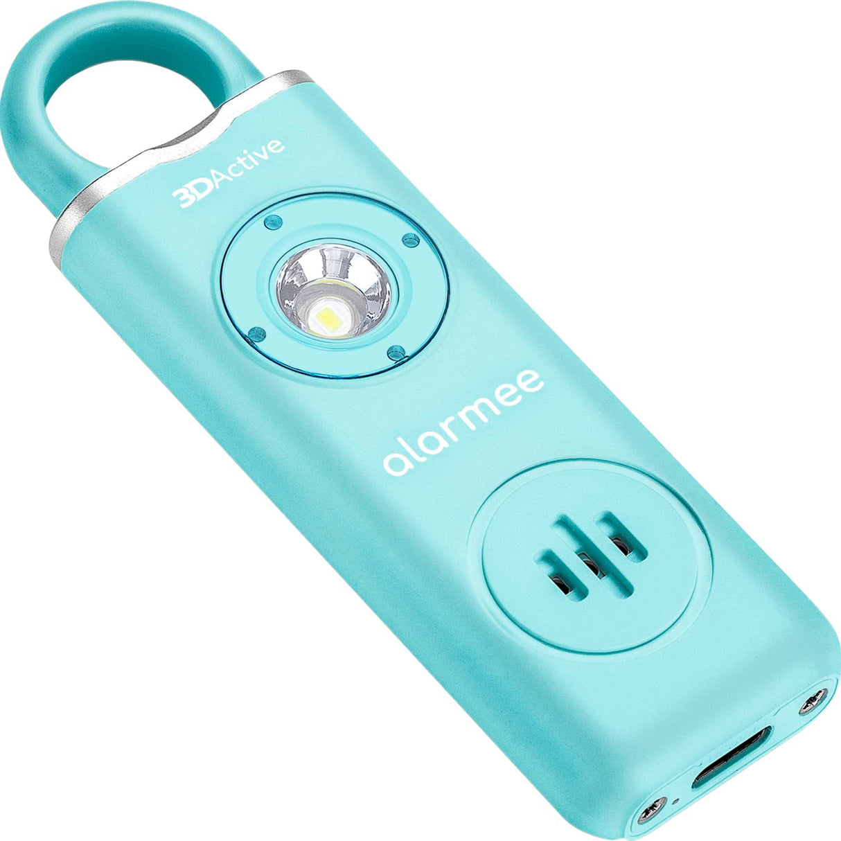3DActive Alarmee Rechargeable Personal Safety Alarm for Self Defense, Women, Teens and Elderly, Pocket Size 130dB Loud Siren with LED Light