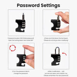ZORBES® Motorcycle Helmet Combination Lock, 3-Digits Combination Padlock Motorbike Helmet Lock, Bike Helmet Lock Helmet Locks for Motorbikes Scooter Helmet for 22-28mm Handlebar