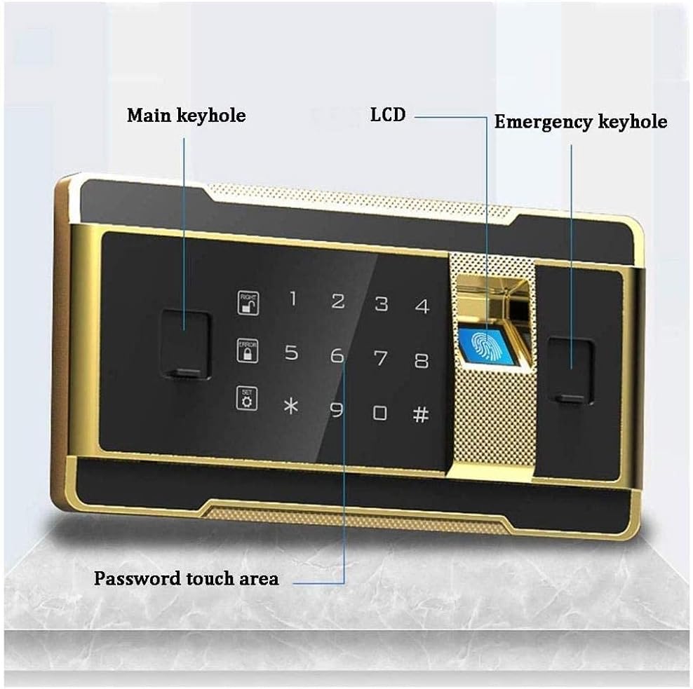 Safe and Durable Fireproof Waterproof Safe Safe Deposit Box Safes For Safe Box Cabinet Safes Keys Box Digital Fingerprint -Anchoring Safe Box For Cabinet Safes For ID Papers A4 Documents Laptop Comput