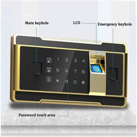 Safe and Durable Fireproof Waterproof Safe Safe Deposit Box Safes For Safe Box Cabinet Safes Keys Box Digital Fingerprint -Anchoring Safe Box For Cabinet Safes For ID Papers A4 Documents Laptop Comput
