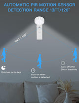 Motion Sensor Light Indoor Rechargeable Battery Powered LED Night Light with PIR Montion Sensor Bedroom Dusk to Dawn Light Sensor Auto Light Desk Lamp & Flashlight [White Light Energy Class A+++]