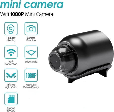 Mini Hidden Camera, 1080P HD, Portable Nanny Cam with Night Vision and Motion Detection, Built-in Battery, Covert Security Camera for Home/Office/Indoor/Outdoor