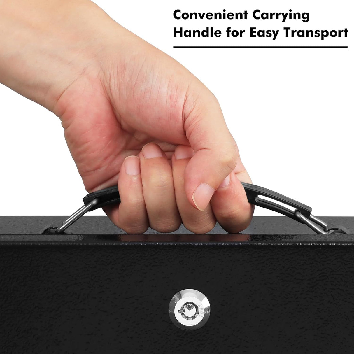 Fireproof Document Box with Key Lock, Safe Storage Box for Valuables, Fire Resistance Security Chest, Fireproof Box for Documents, Passport, Cash, Tablet, Exterior 12.8'' x 8.4'' x 4.5'' Black