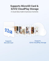 EZVIZ 2025 Mini Battery Camera Indoor Wireless 512GB, No Plug-in, No Subscription, with Audio Video, App Control, 2.4GHz, Motion/Human Detection, Night Vision, Two Way Audio, Google Alexa Control(CB2)