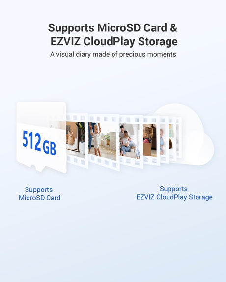 EZVIZ 2025 Mini Battery Camera Indoor Wireless 512GB, No Plug-in, No Subscription, with Audio Video, App Control, 2.4GHz, Motion/Human Detection, Night Vision, Two Way Audio, Google Alexa Control(CB2)