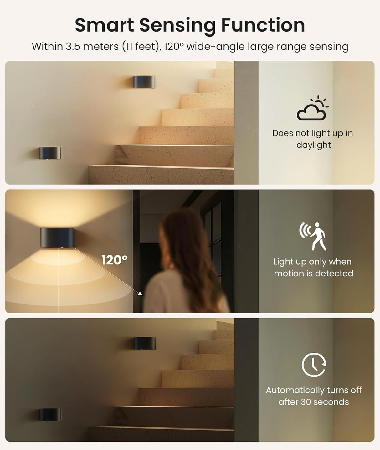 Tobeape Motion Sensor Wall Sconce with Remote, 5000mAh Battery Operated Rechargeable Wall Light Night Light with 3 Color Temps, Wireless LED Wall Mounted Lamp Indoor for Living Room Bedroom Bedside