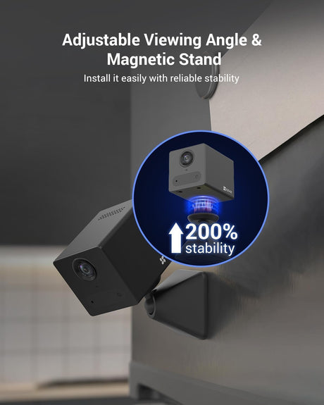 EZVIZ 2025 Mini Battery Camera Indoor Wireless 512GB, No Plug-in, No Subscription, with Audio Video, App Control, 2.4GHz, Motion/Human Detection, Night Vision, Two Way Audio, Google Alexa Control(CB2)