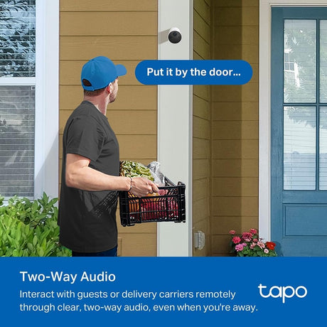 Tapo C410 Outdoor/Indoor Battery Wi-Fi Camera, 2K 3MP, 6400mAh, AI Person Detection, Color Night Vision, No Hub Required, Solar Panel Compatible
