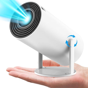 HY300 PRO Mini Portable Projector, Support 4K 1080P with Dual-Band WIFI6 5G Wireless 5.0 Bluetooth Android 11,160 ANSI,180° Rotatable, Auto Keystone Correction, 35"-130" Screen Video Projector