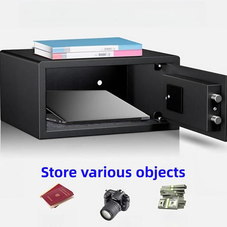 Safe Box for Home hotel, all steel password anti-theft，Electronic Money Box with Digital Keypad and Keys, Small Safe for Protect Money Laptop Jewelry A4 Documents, 42 X 37 X 20 cm（black）