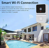 Smart Doorbell Camera with WiFi, HD Video, Mobile App Monitoring, Two-Way Audio, Black