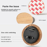 Motion Sensor Night Light, USB Rechargeable Smart LED Light with Human Body Sensor, Magnetic Stick-On Night Lamp for Bedroom, Hallway, Stairway, Wardrobe (Ash Wood)