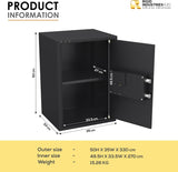 RIGID Hotel Safe Box | Tall Steel Strongbox with Digital Lock and Key | Heavy-Duty Safe for Office, Home, Business Use | Secure A4 Files, Jewelry, Cash (33D x 35W x 50H CM), Pre-Assembled