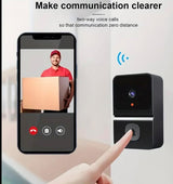Smart Doorbell Camera with WiFi, HD Video, Mobile App Monitoring, Two-Way Audio, Black