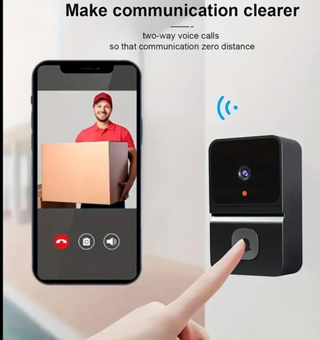 Smart Doorbell Camera with WiFi, HD Video, Mobile App Monitoring, Two-Way Audio, Black