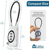 NALACAL 2-Pack Combination Cable Lock with 3-Digit Code, Black/White