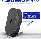 Waterproof Lock Box, Portable 4-Digit Combination Safe Boxes with Removable Cable, Anti-Theft Small Security Lockbox, Resettable Code Cash Case, Outdoor Key Hider for Travel, Gym, Hotel, Dorm, Beach