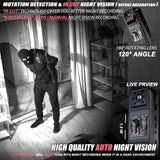 YARDHOBI HD 1080P Body Camera, 180° Lens + Night Vision + Audio