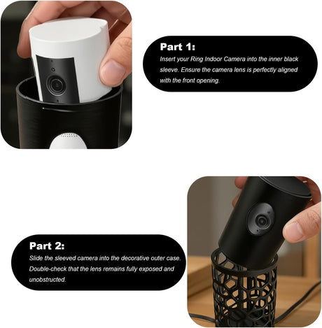 Camera Disguise Vase for Ring Indoor Cam (1st Gen) - Decorative Hidden Camera Plant Holder & Ring Camera Hider - Black Cover to Conceal a Cam & Hide Security Device