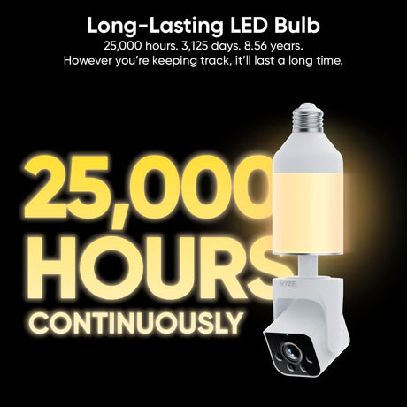 WYZE Bulb Cam Security Camera, 2K HD Security Cameras Wireless Outdoor Indoor Full Color Day and Night, Dimmable LED Bulb, Motion Detection, Siren Alarm, Easy Installation, Compatible with Alexa